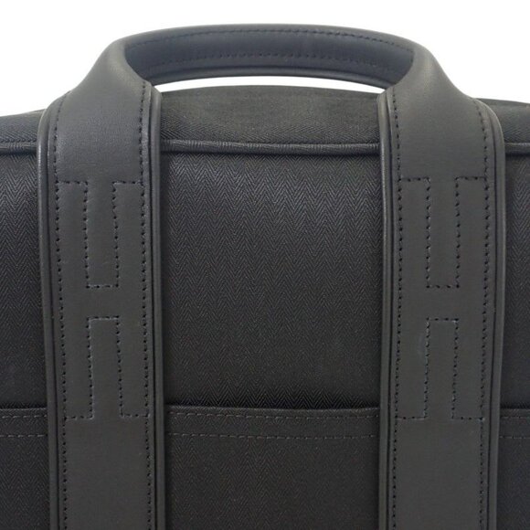 Hermes Acapulco Sac A Dos Backpack Rucksack Daypack Leather Toile Chevron Black main image 5